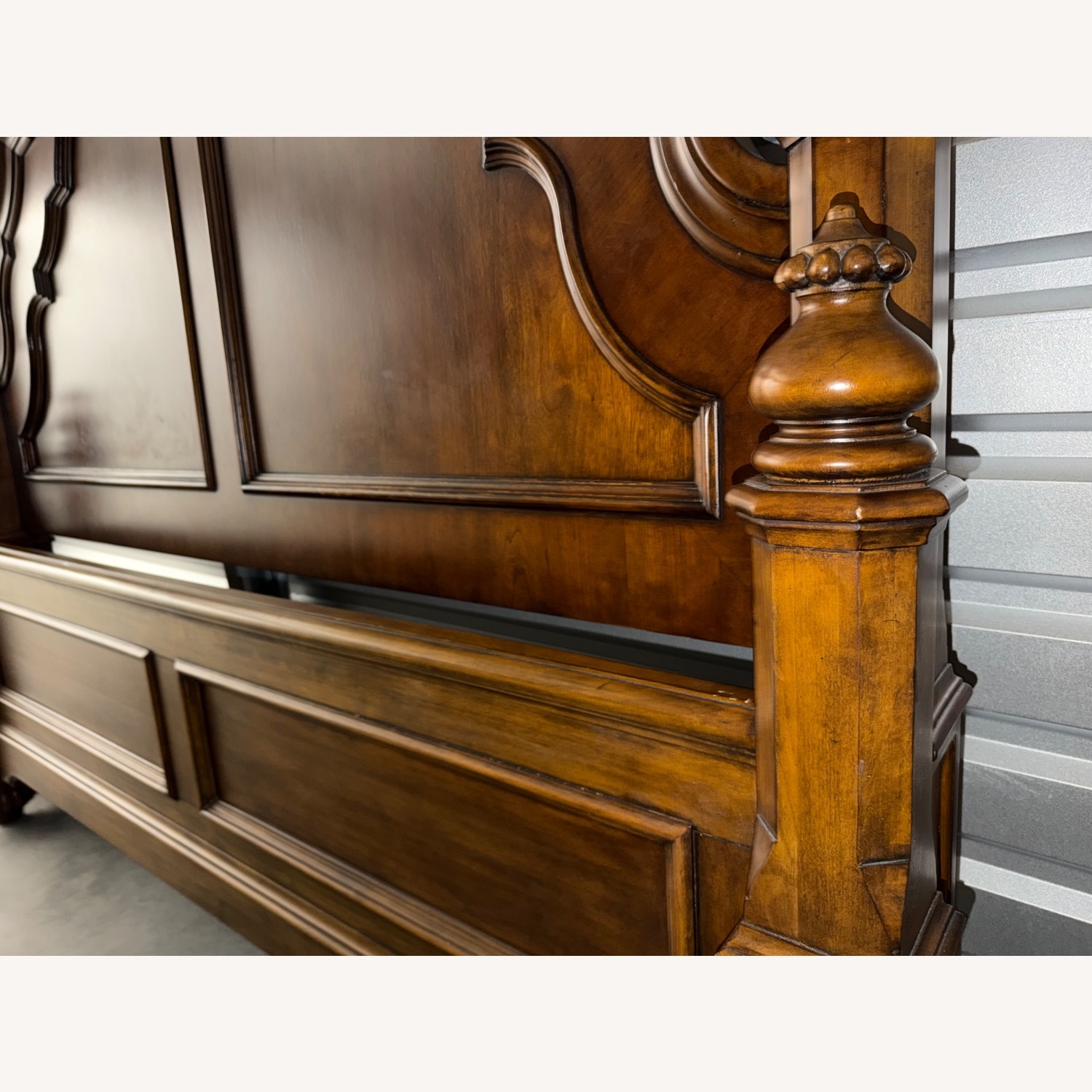 Ethan Allen Dark Brown Wood California King Bed - image-9