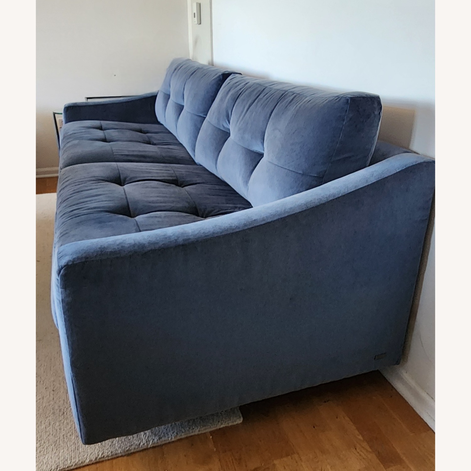 American Leather Blue Haze Fabric Sofa - image-3
