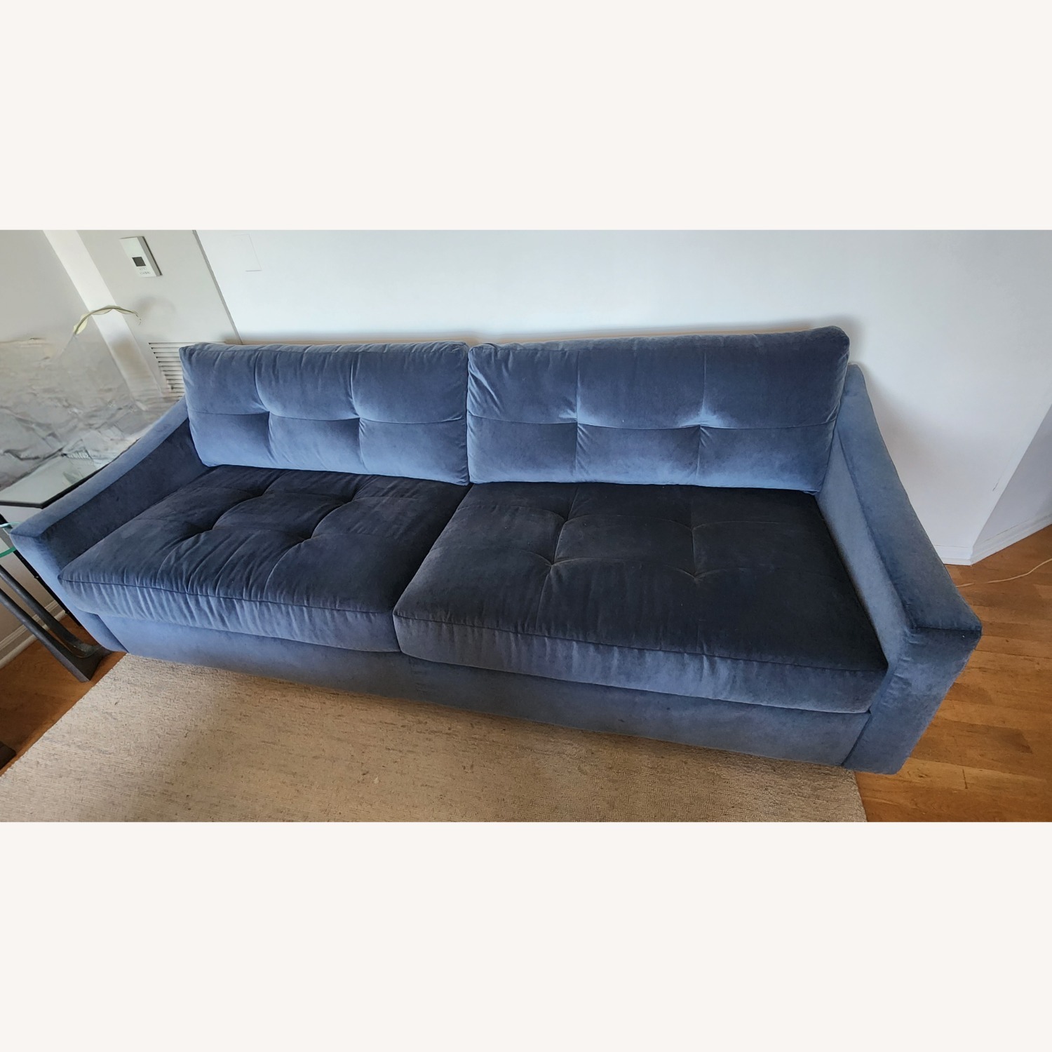 American Leather Blue Haze Fabric Sofa - image-1