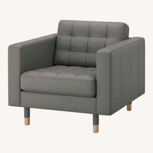 Used IKEA Morabo Light Gray Leather Armchair for sale on AptDeco
