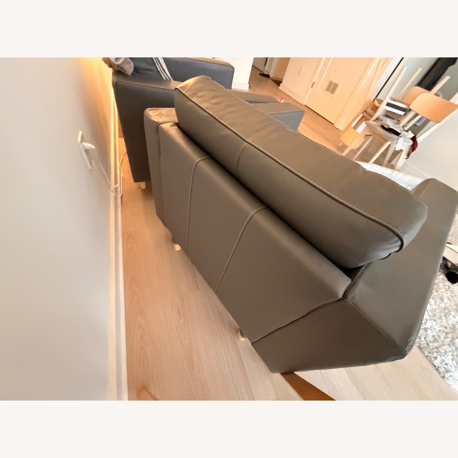 IKEA Morabo Light Gray Leather Armchair - image-4