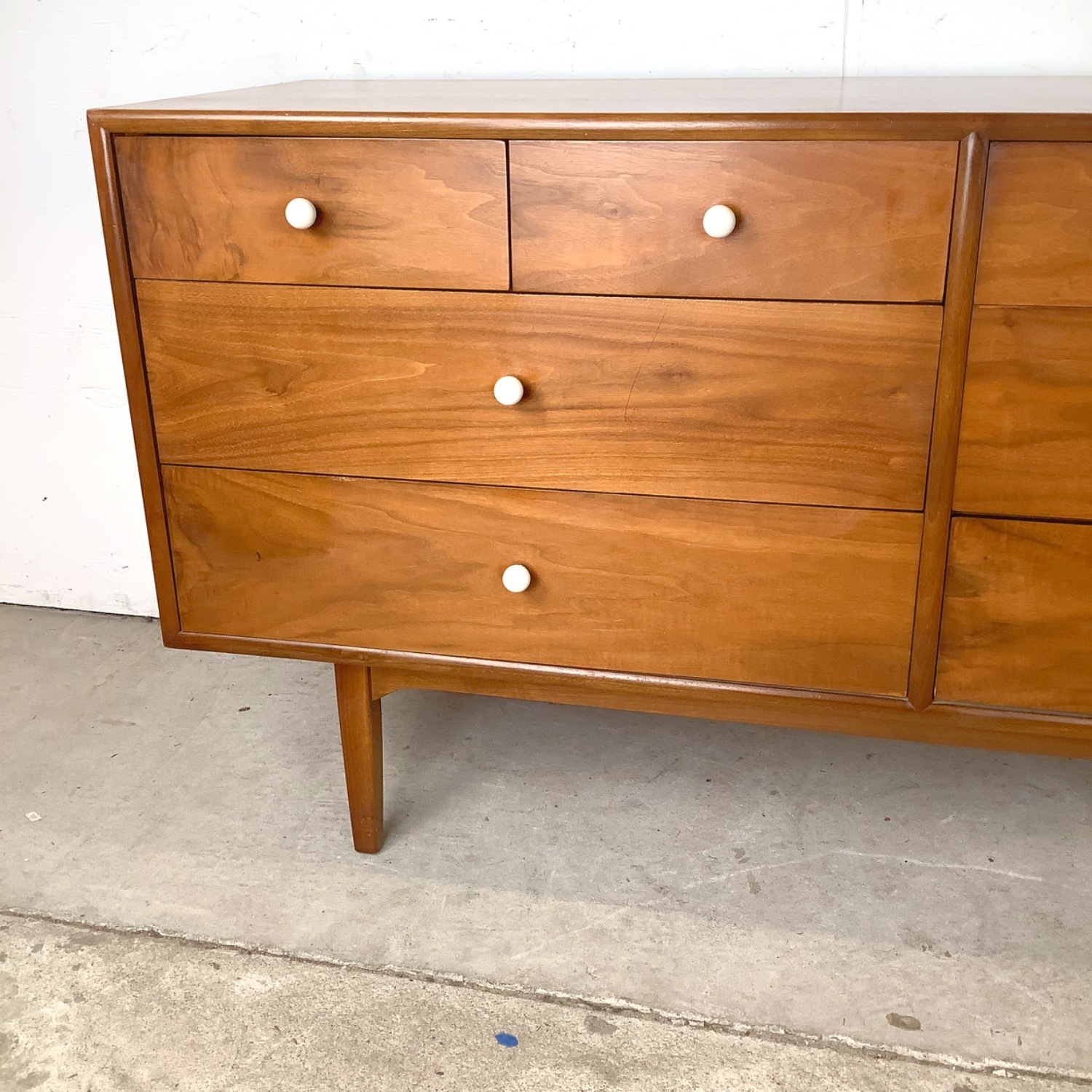 Drexel Declaration Walnut 8-Drawer Lowboy Dresser - image-11