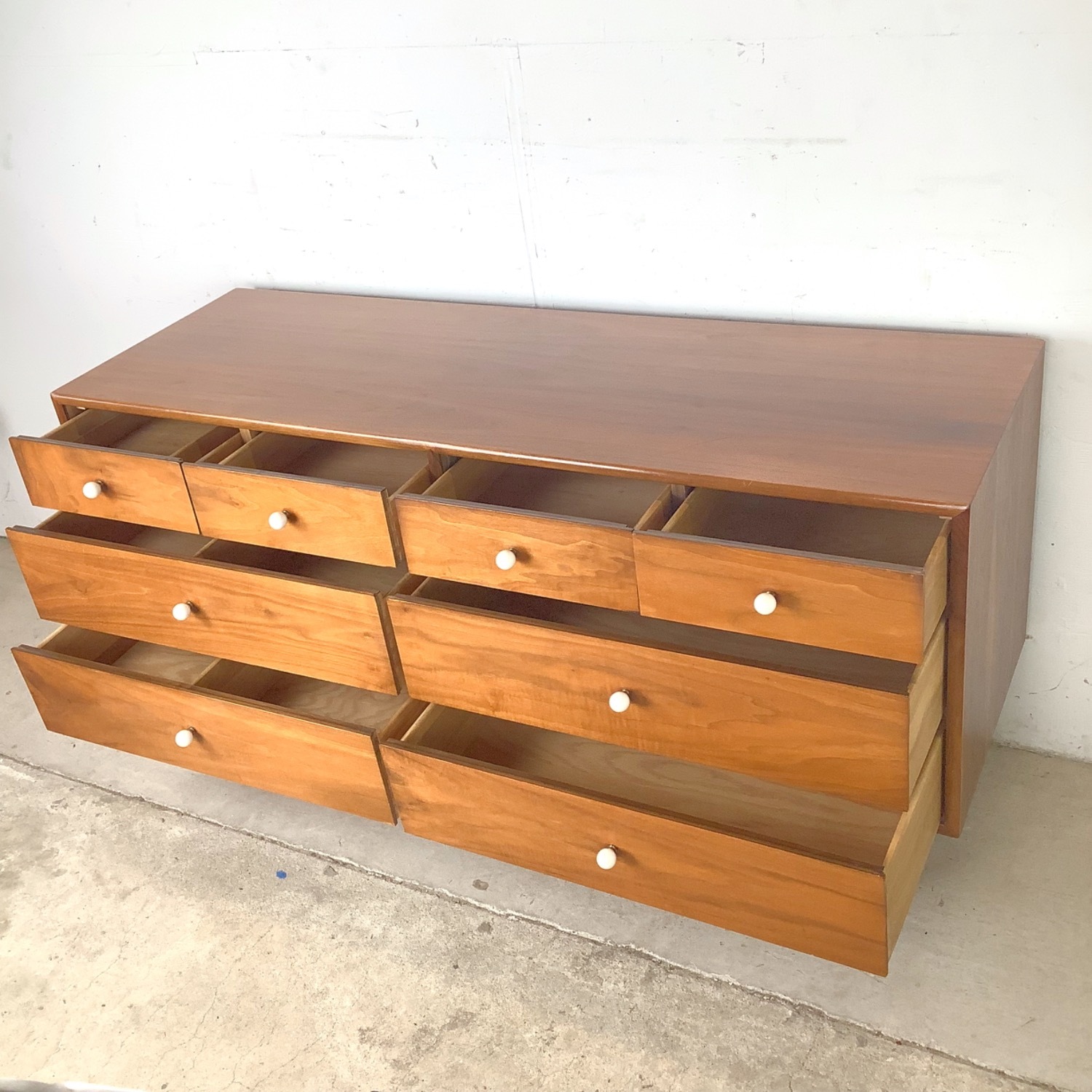 Drexel Declaration Walnut 8-Drawer Lowboy Dresser - image-17