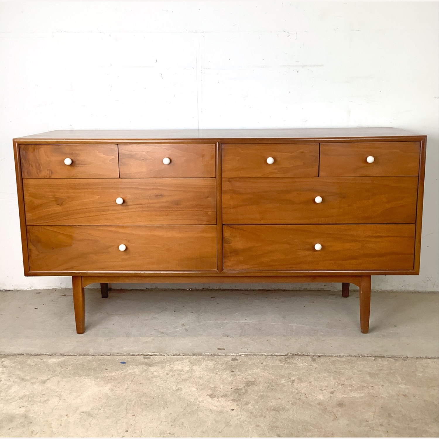 Drexel Declaration Walnut 8-Drawer Lowboy Dresser - image-1