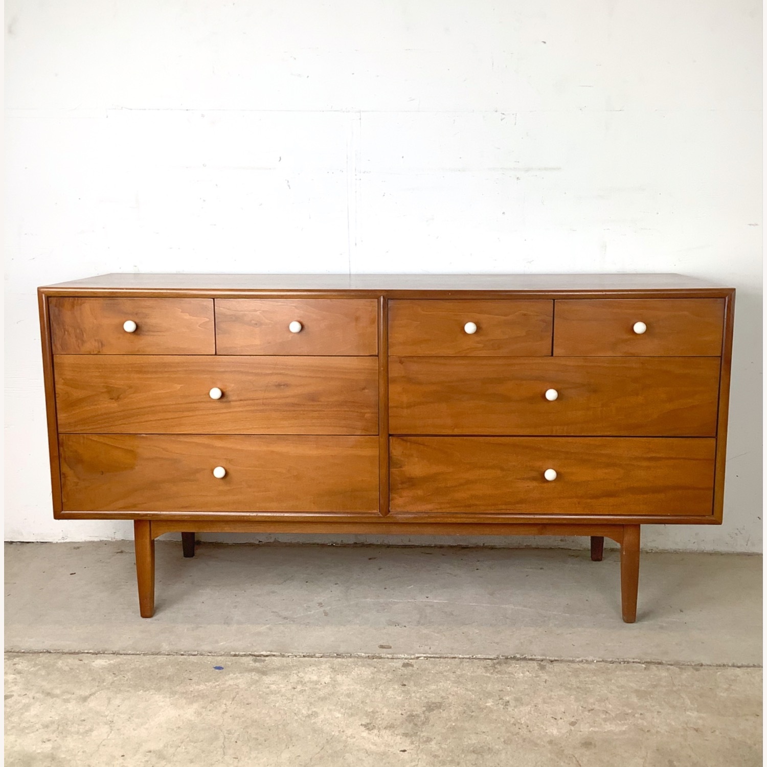 Drexel Declaration Walnut 8-Drawer Lowboy Dresser - image-2