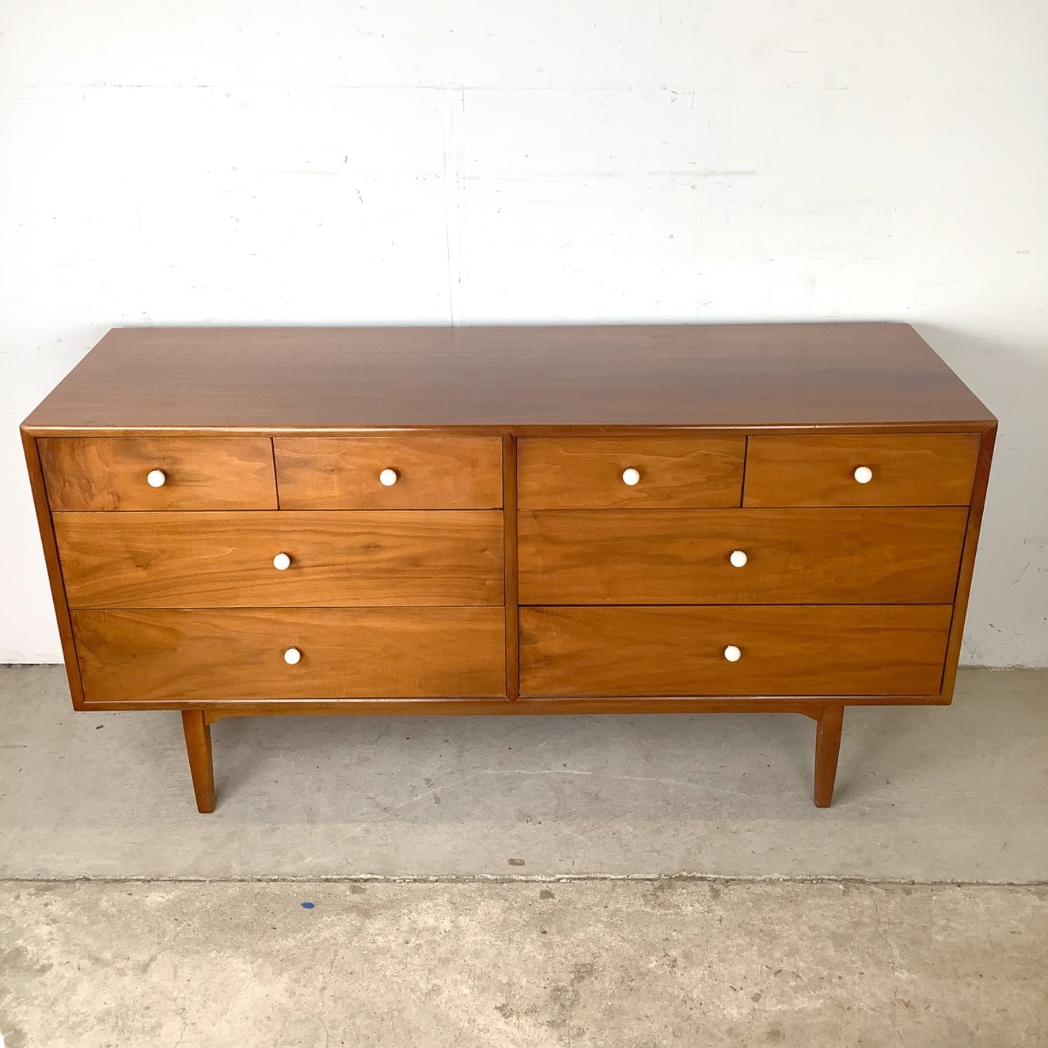 Drexel Declaration Walnut 8-Drawer Lowboy Dresser - image-4