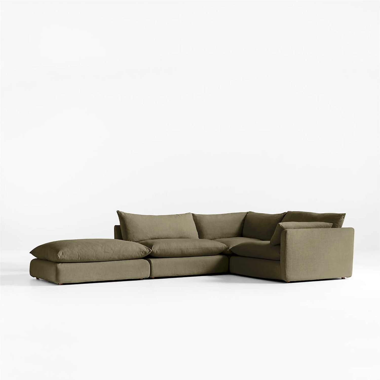 Crate & Barrel Linen 3+ Piece Sectional - image-3