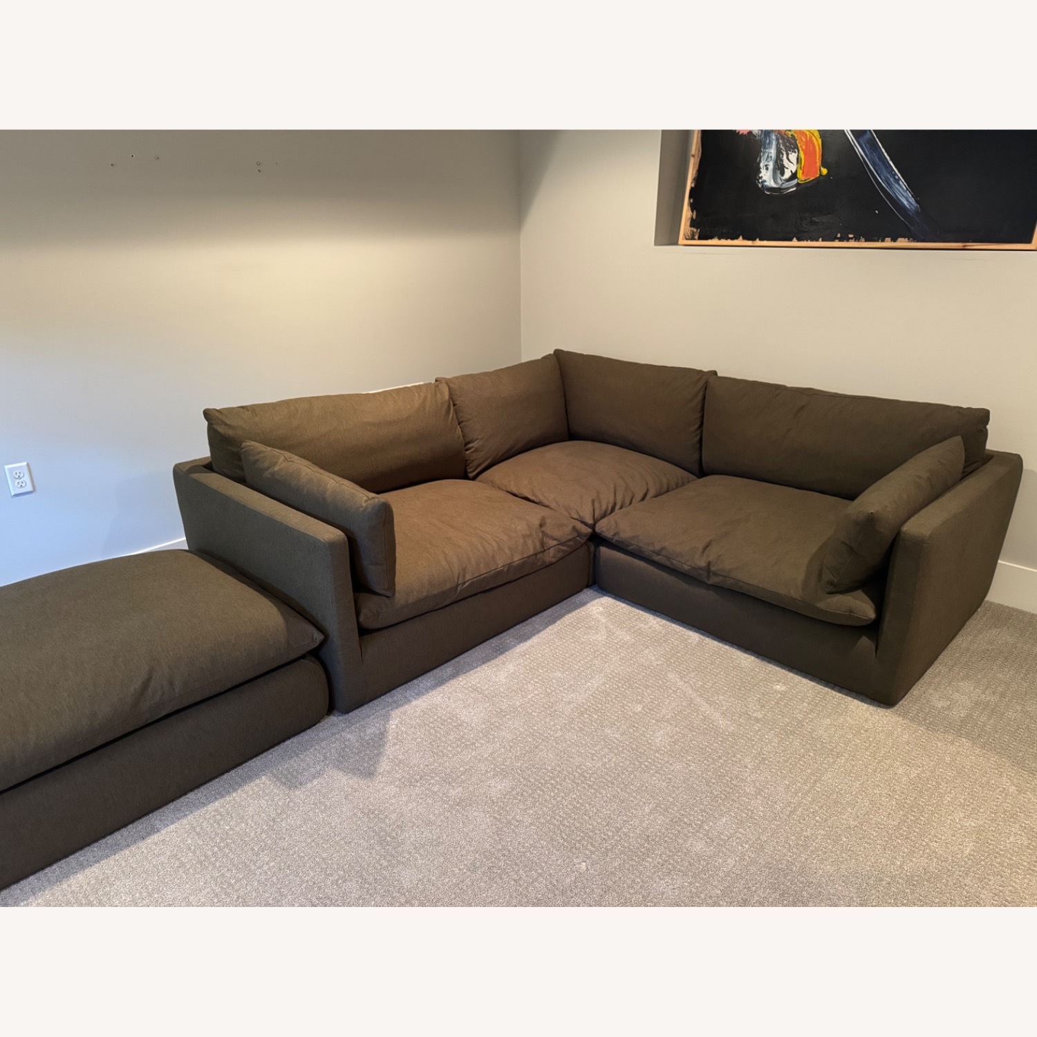 Crate & Barrel Linen 3+ Piece Sectional - image-2