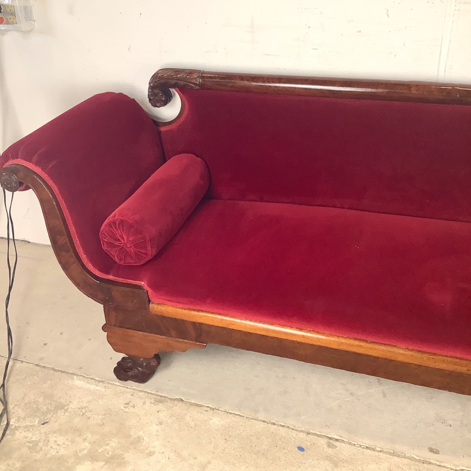 Antique American Empire Revival Mahogany Sofa - image-11