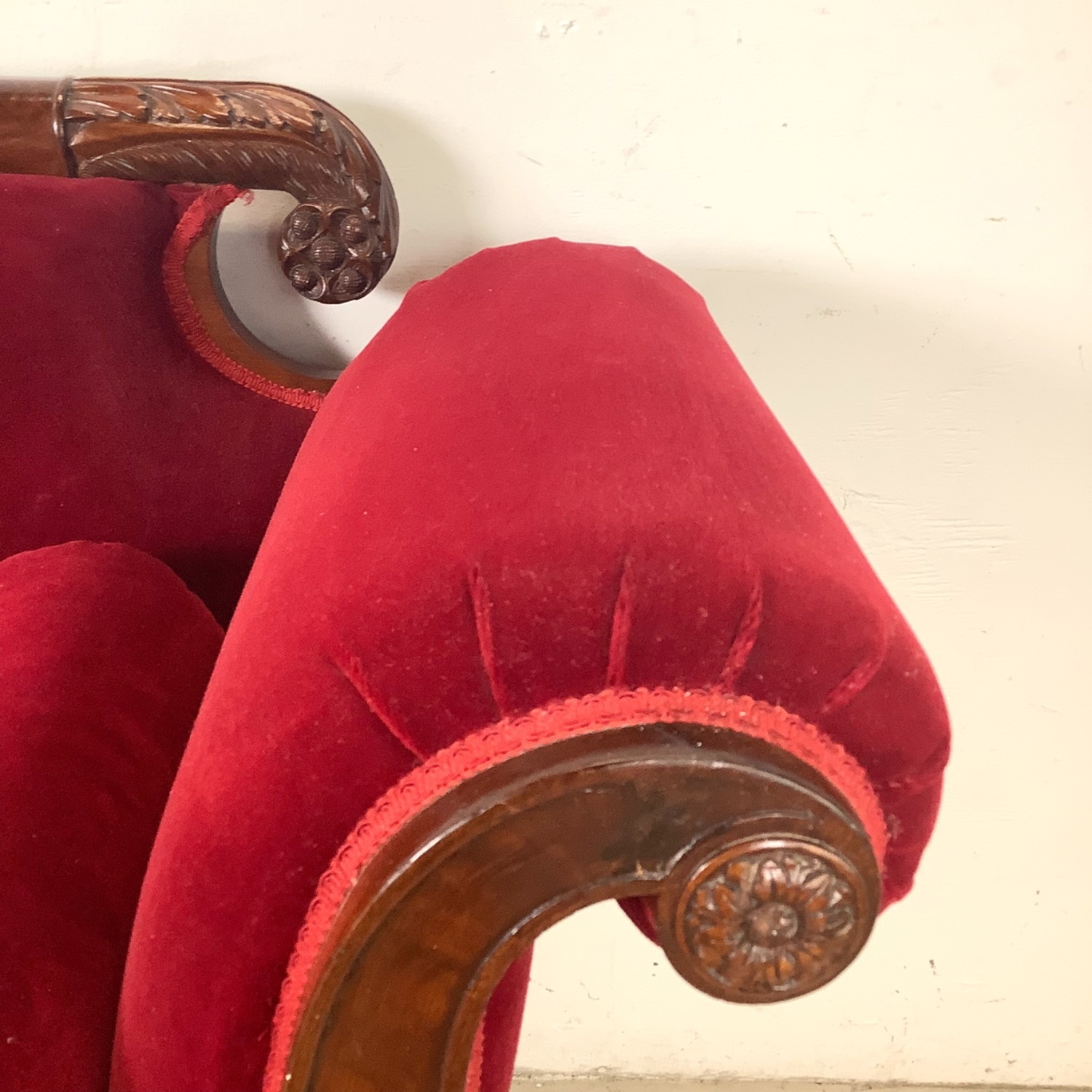 Antique American Empire Revival Mahogany Sofa - image-19