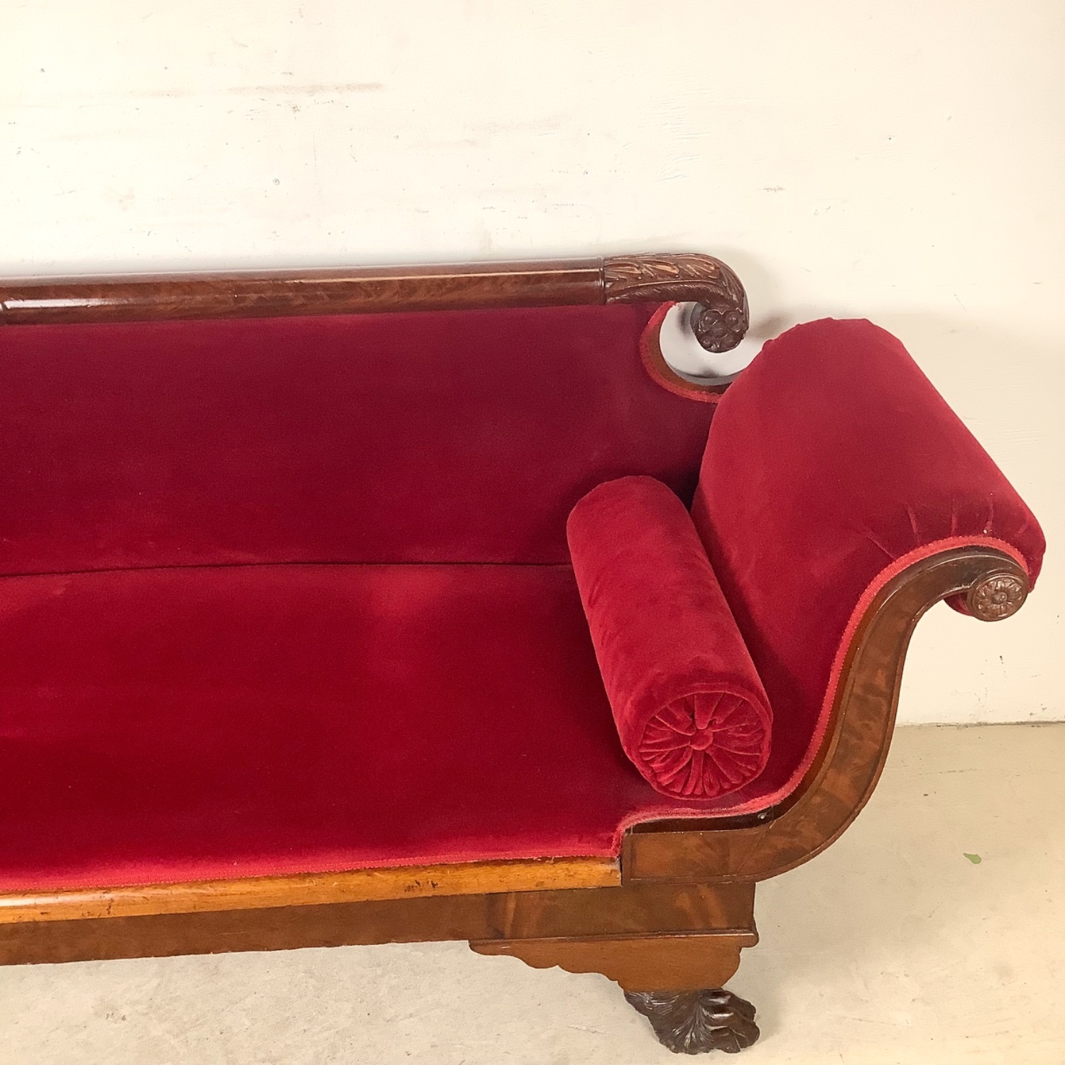 Antique American Empire Revival Mahogany Sofa - image-13