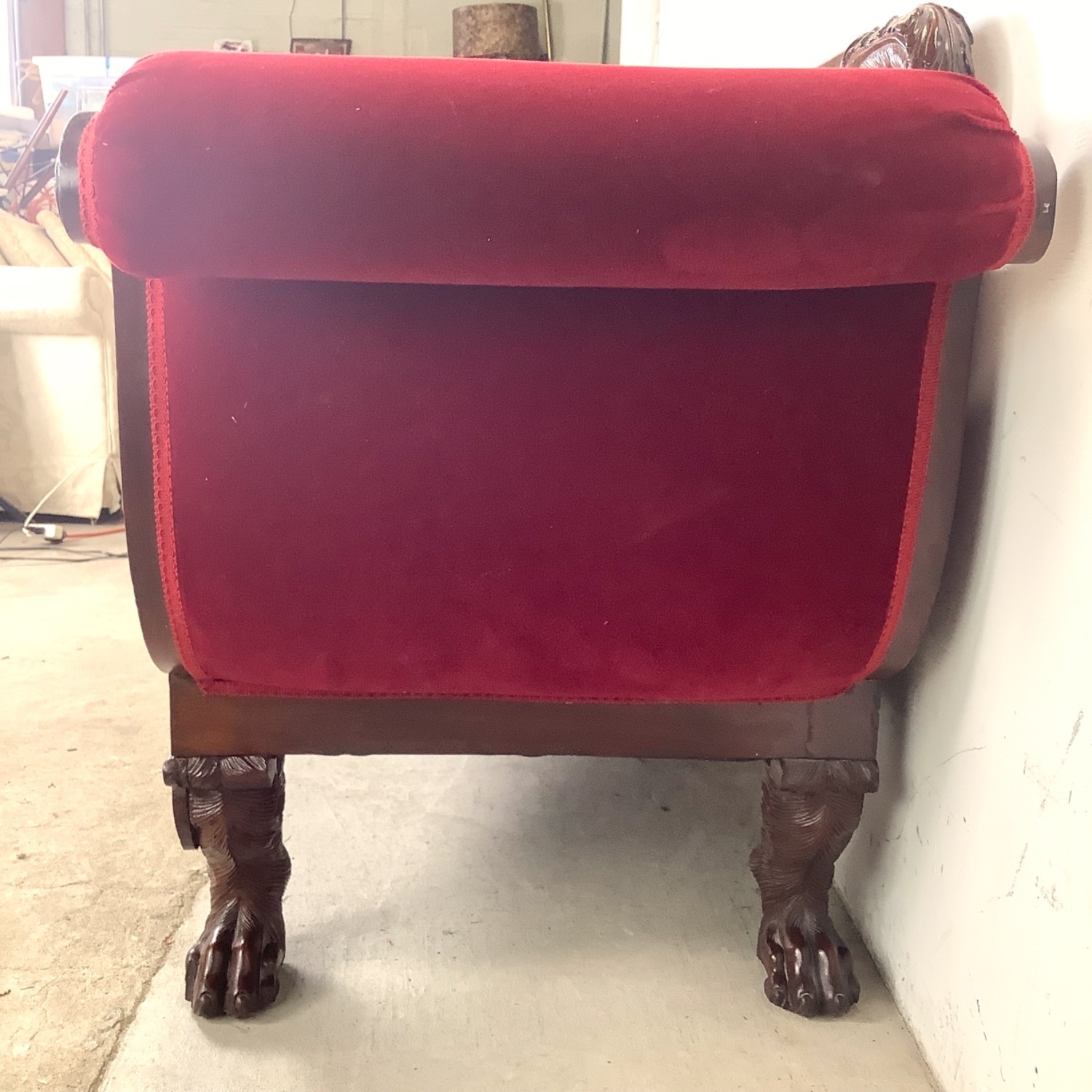 Antique American Empire Revival Mahogany Sofa - image-5