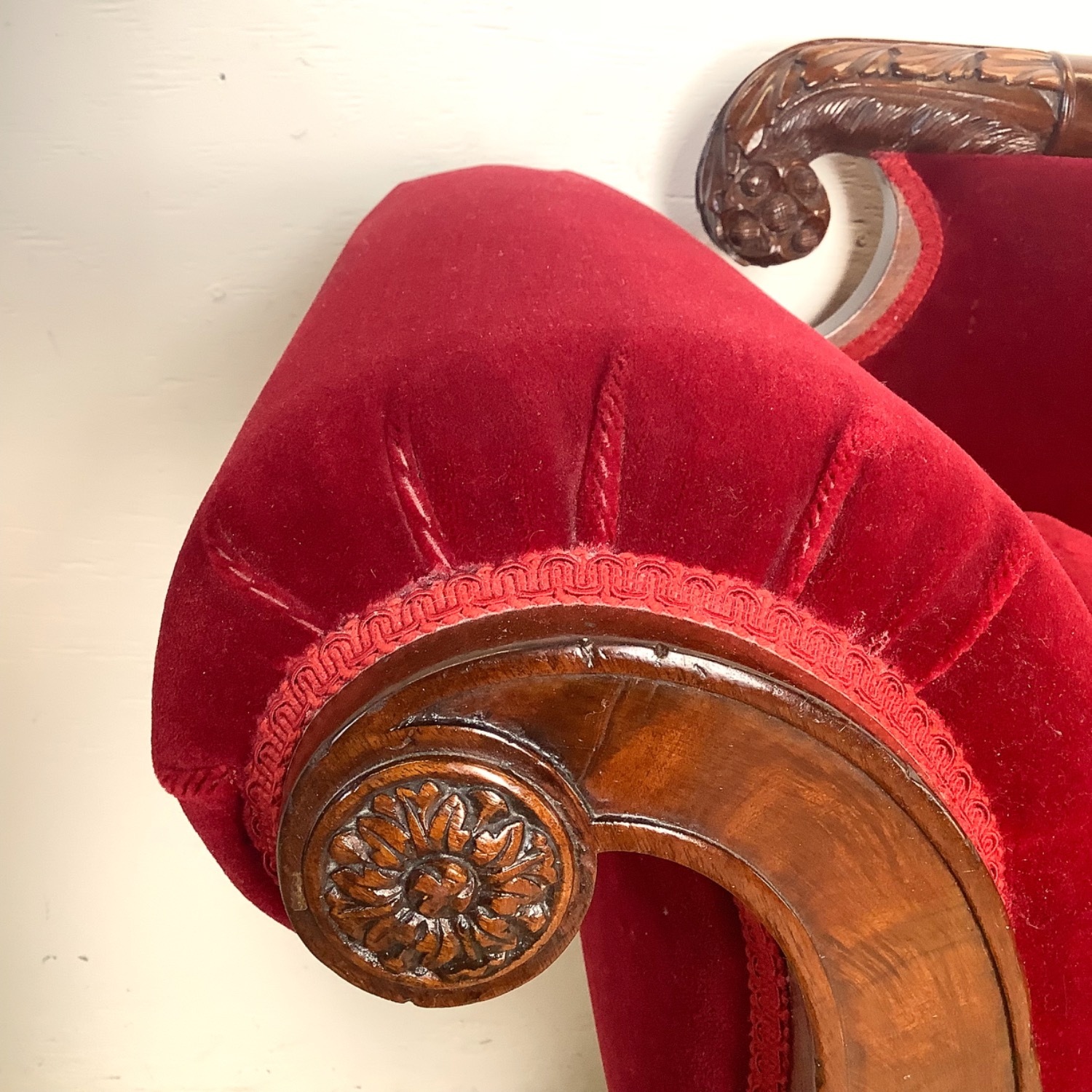 Antique American Empire Revival Mahogany Sofa - image-14