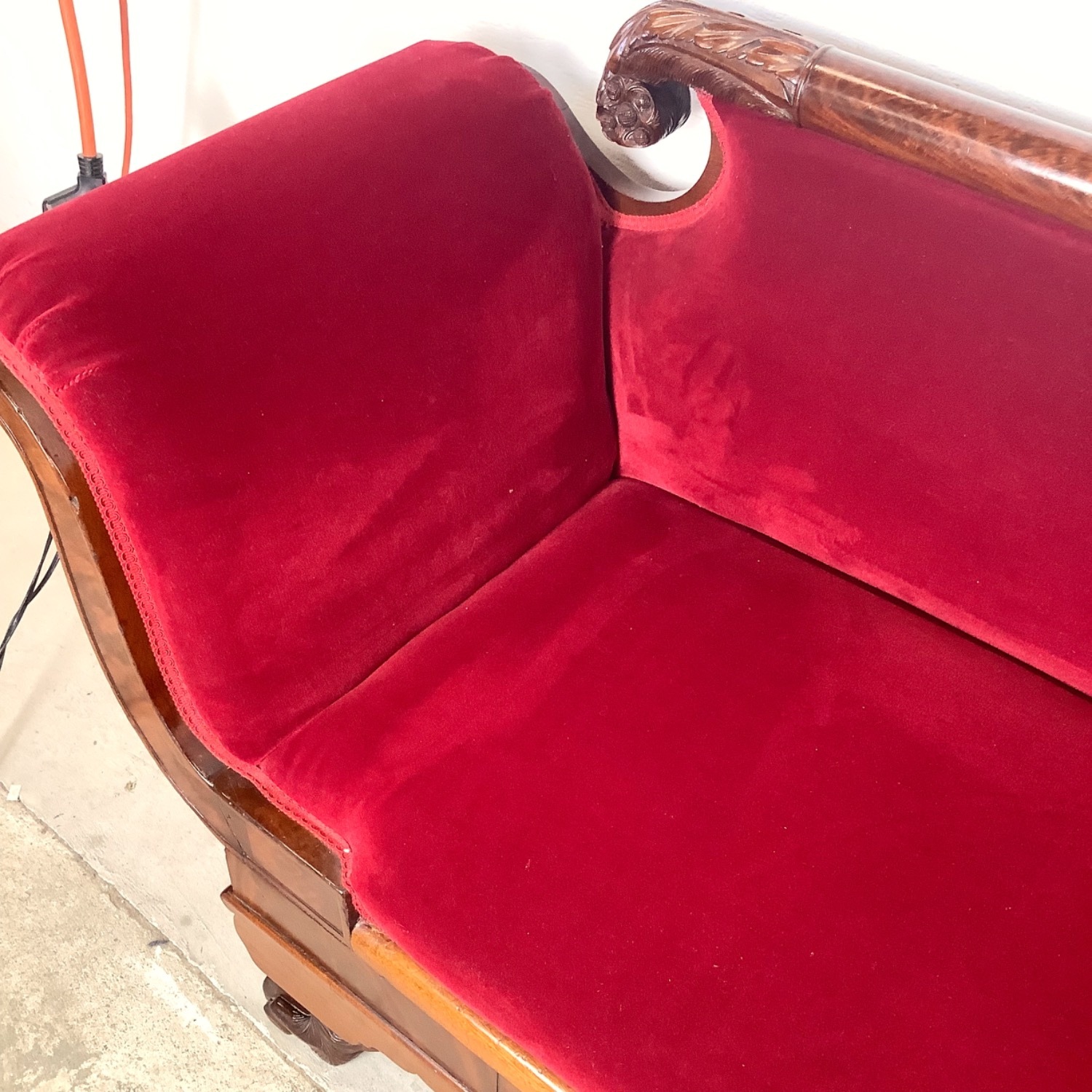 Antique American Empire Revival Mahogany Sofa - image-6