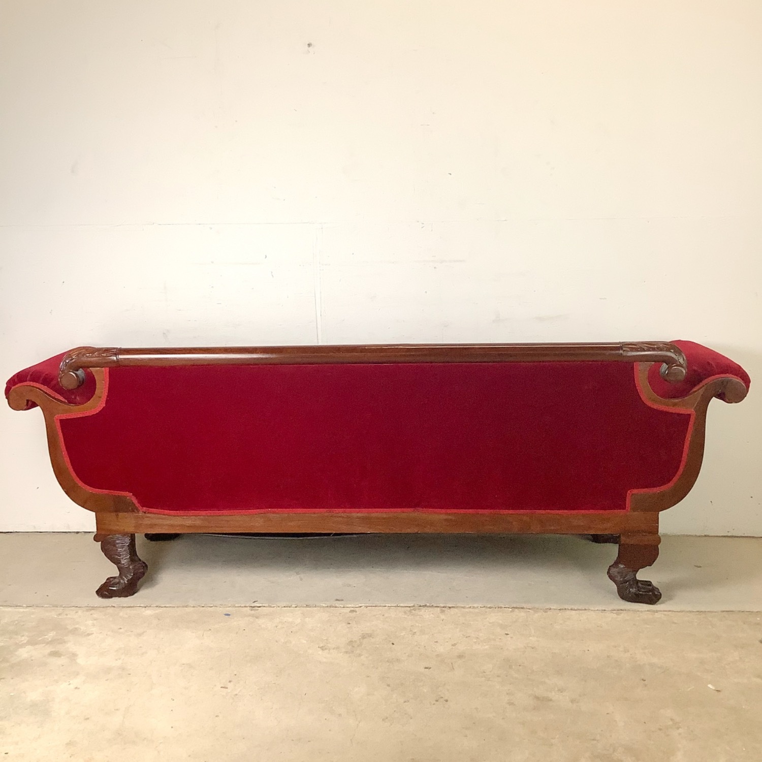 Antique American Empire Revival Mahogany Sofa - image-2