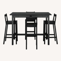 IKEA Nordviken Bar Table Black Wood Dining Table