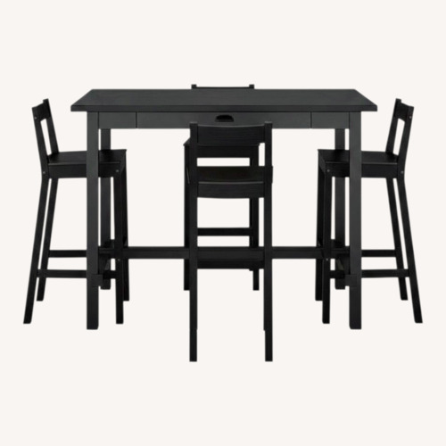 Used IKEA Nordviken Bar Table Black Wood Dining Table for sale on AptDeco