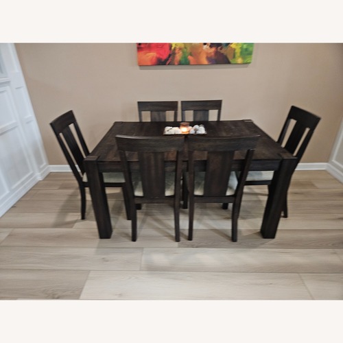 Used Bob's Discount Furniture Dark Brown Dining Set for sale on AptDeco