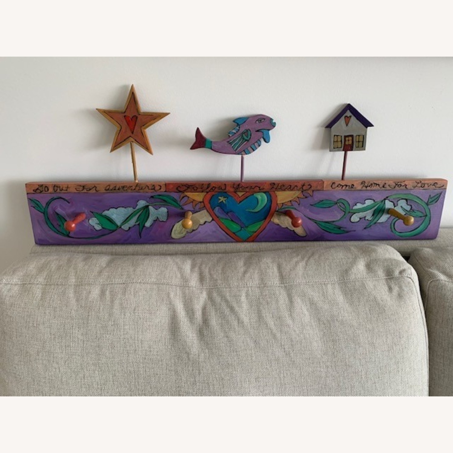 Vintage Folk Art Coat Rack - image-1