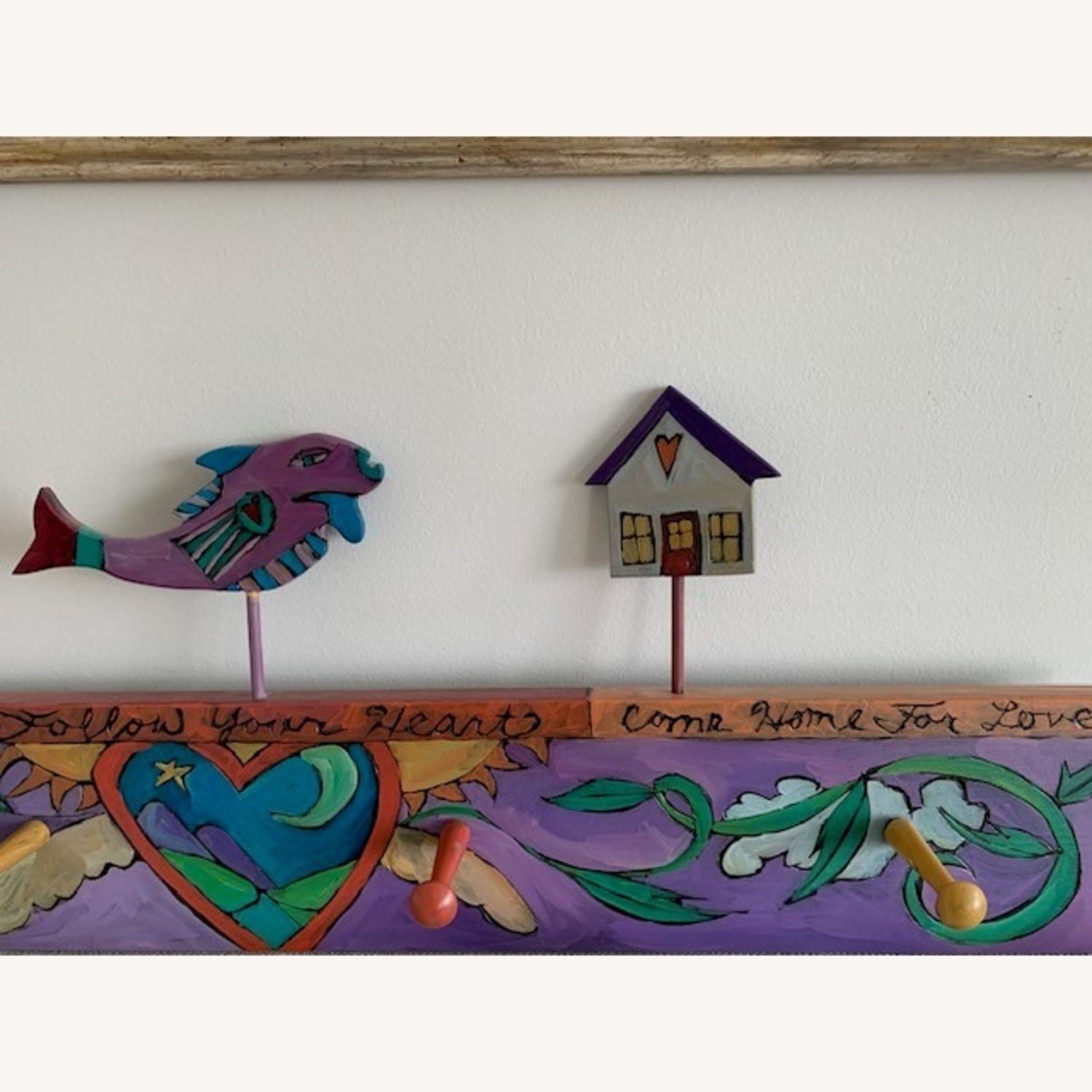 Vintage Folk Art Coat Rack - image-2