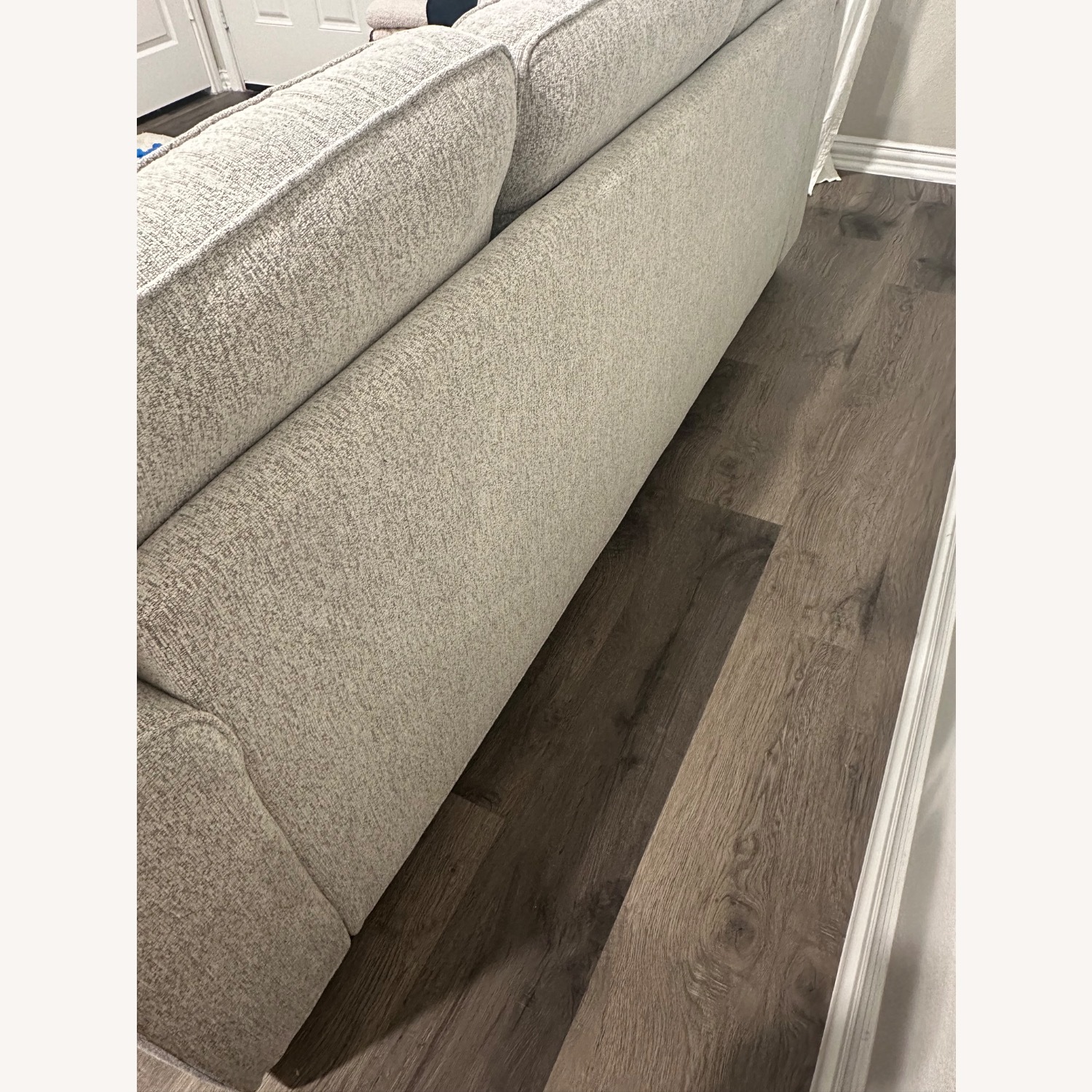 Living Spaces Light Gray Fabric 3+ Seater Sofa - image-5