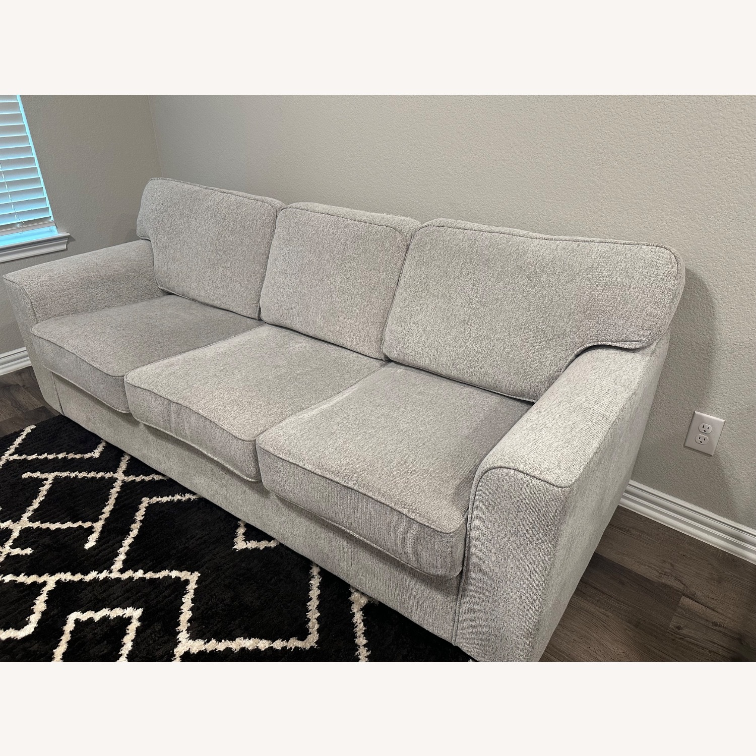 Living Spaces Light Gray Fabric 3+ Seater Sofa - image-4