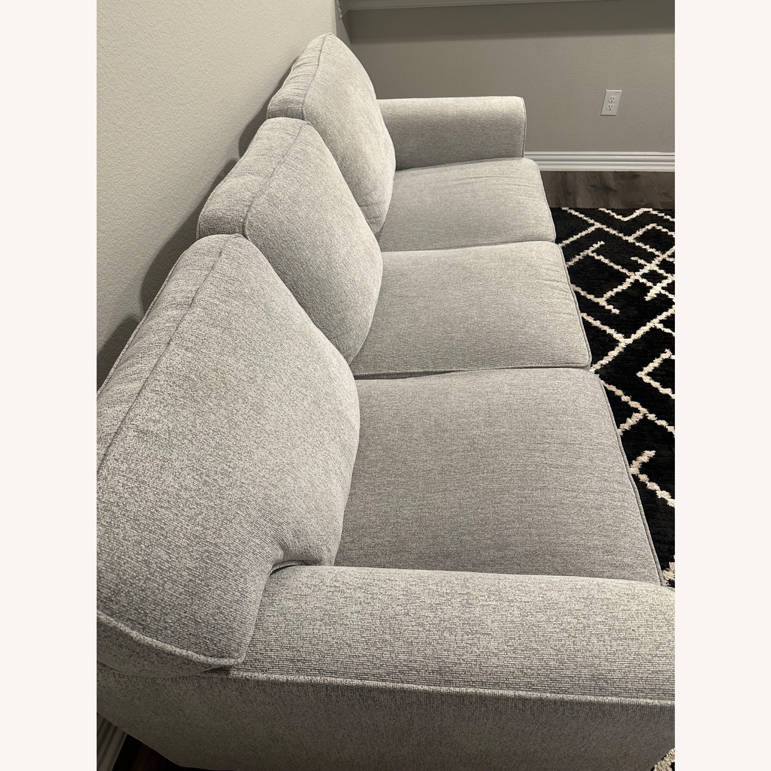 Living Spaces Light Gray Fabric 3+ Seater Sofa - image-3