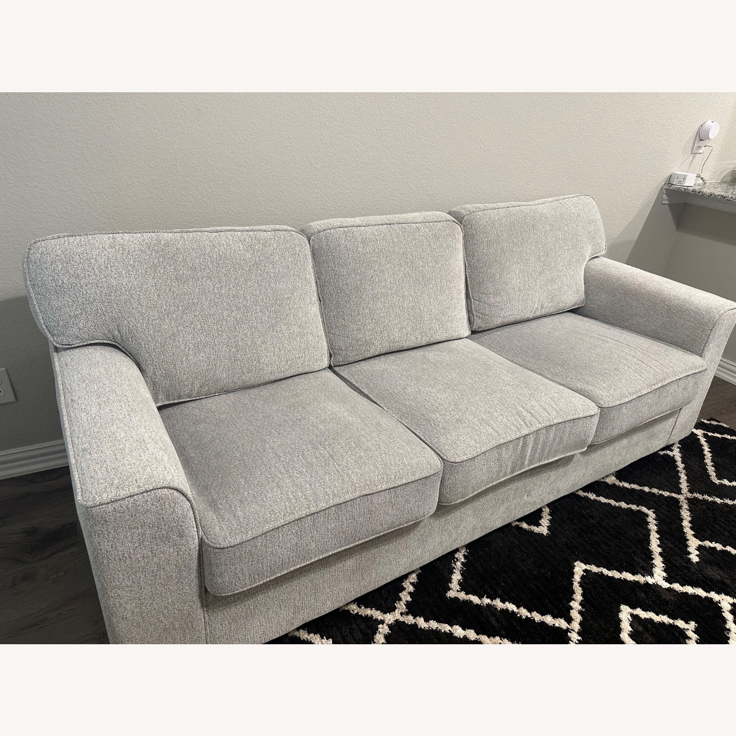 Living Spaces Light Gray Fabric 3+ Seater Sofa - image-1