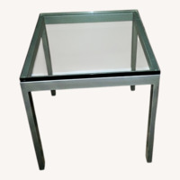 Pottery Barn Silver Glass Side Table