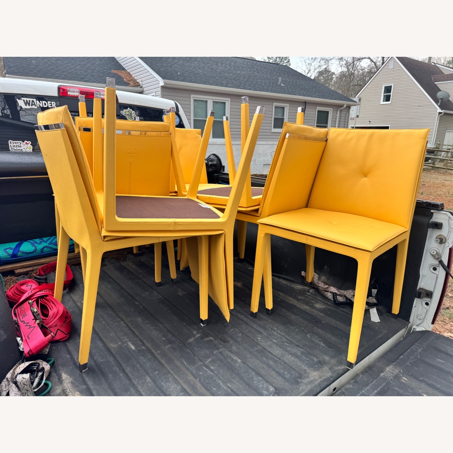 Poltrona Frau Leather Dining Chairs - image-5