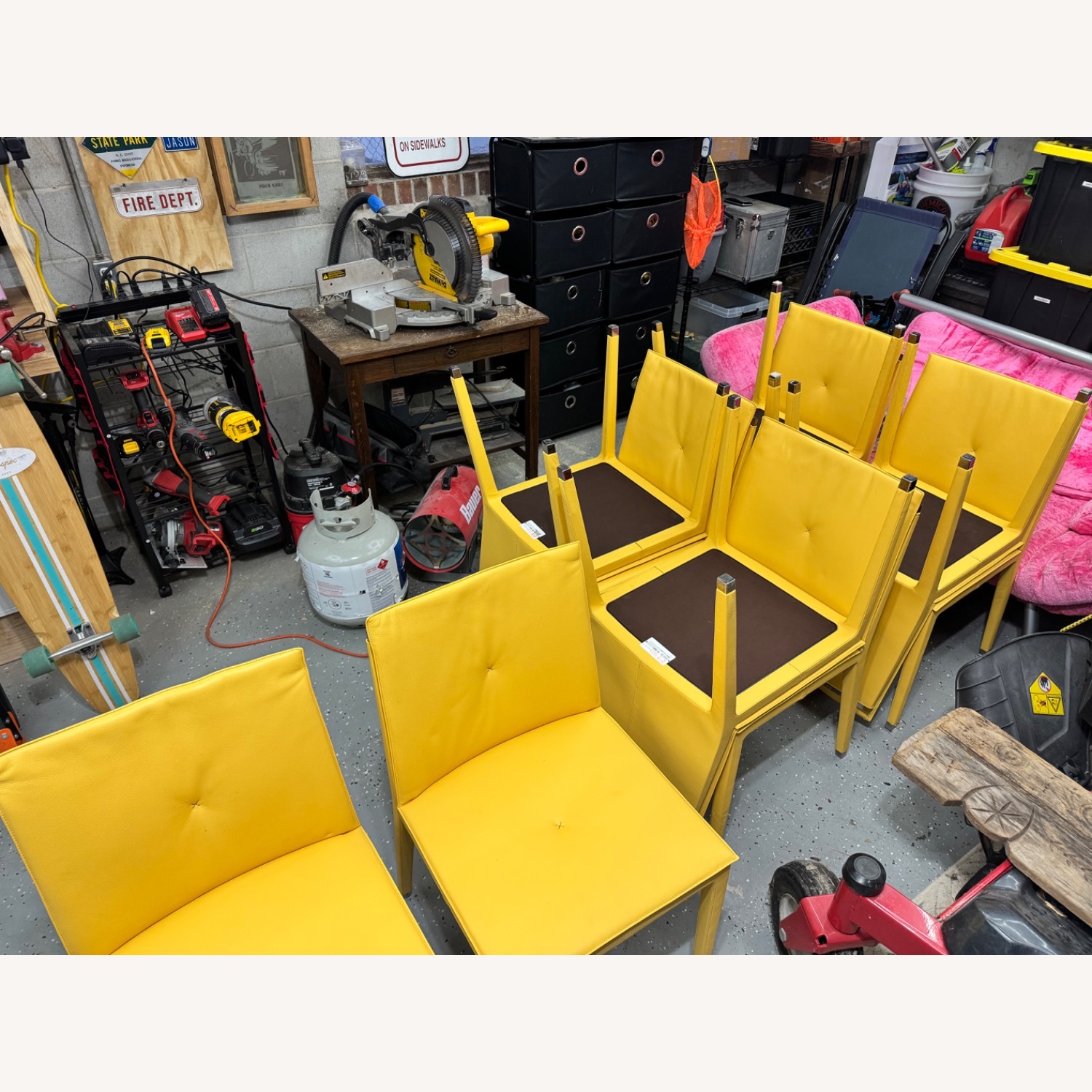 Poltrona Frau Leather Dining Chairs - image-2