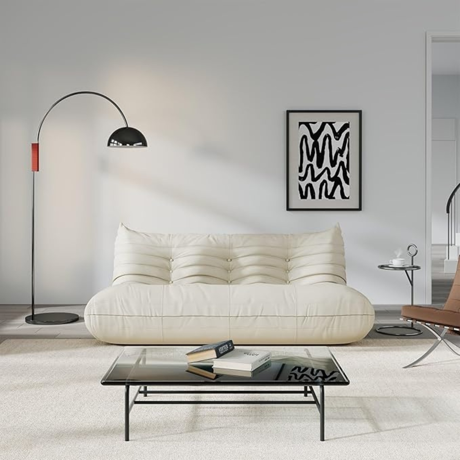 Boneless Faux Leather Sofa - image-4