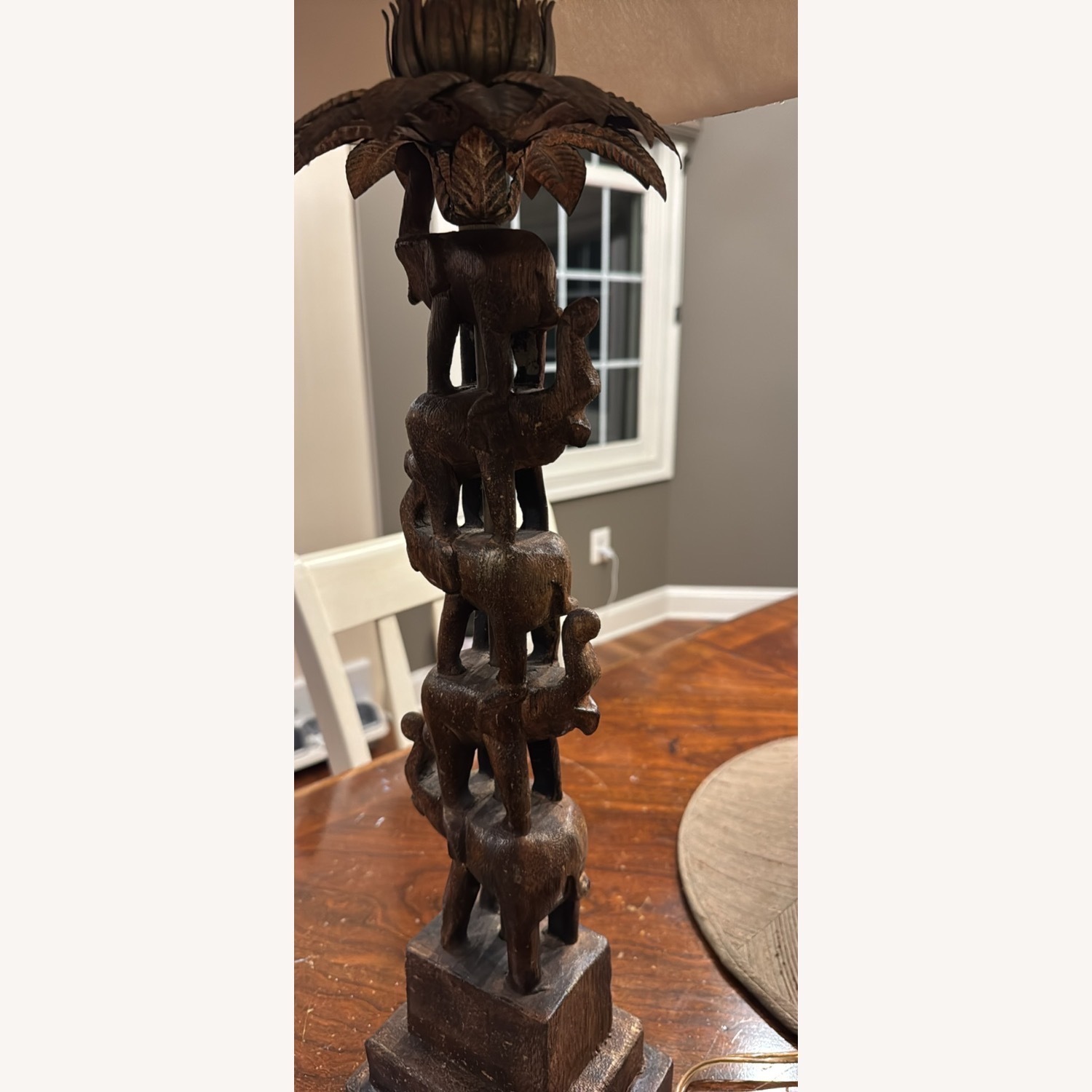 Vintage Set of Stacked Elephant Totem Lamps  - image-2