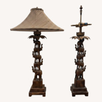 Vintage Set of Stacked Elephant Totem Lamps 