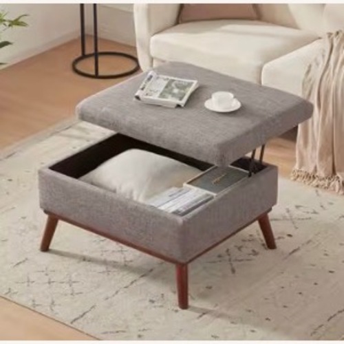 Used Gray Fabric Ottoman for sale on AptDeco