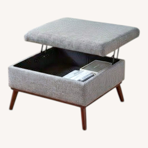 Used Gray Fabric Ottoman for sale on AptDeco