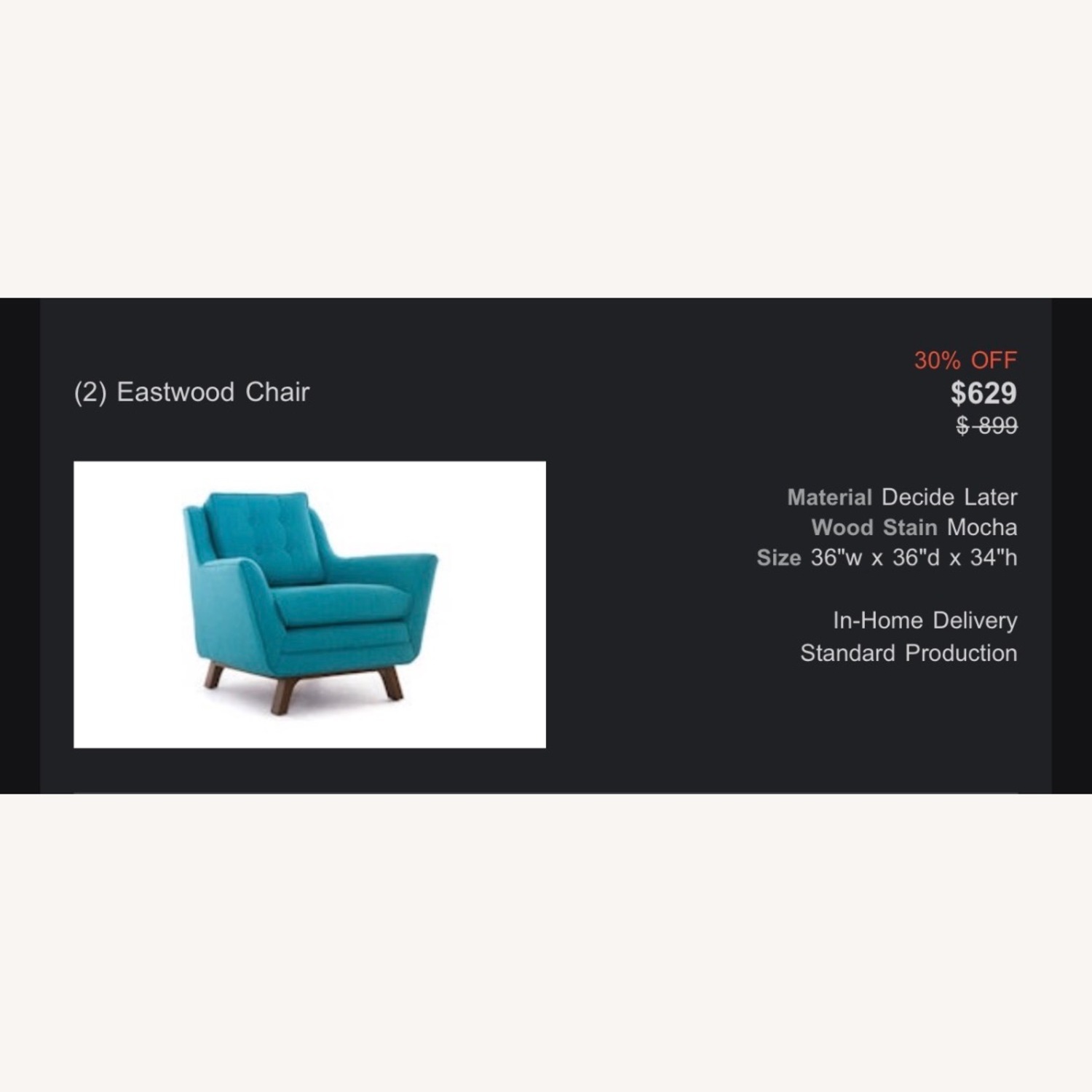 Joybird Eastwood Blue Fabric Armchair - image-13