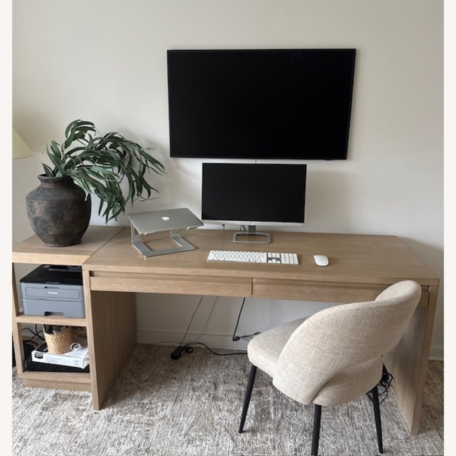 Pottery Barn Pacific Writing Desk 60" + Matching Side Table - image-4