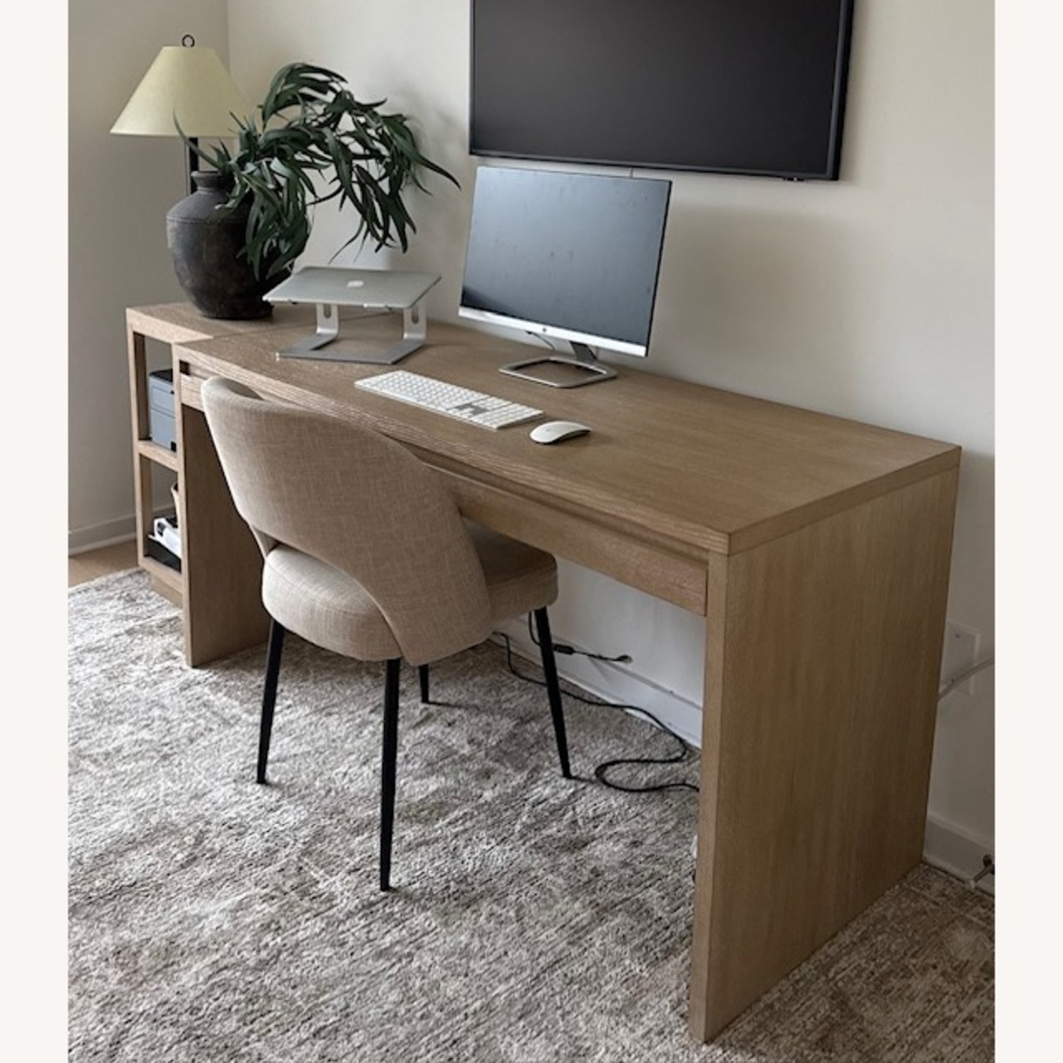 Pottery Barn Pacific Writing Desk 60" + Matching Side Table - image-2