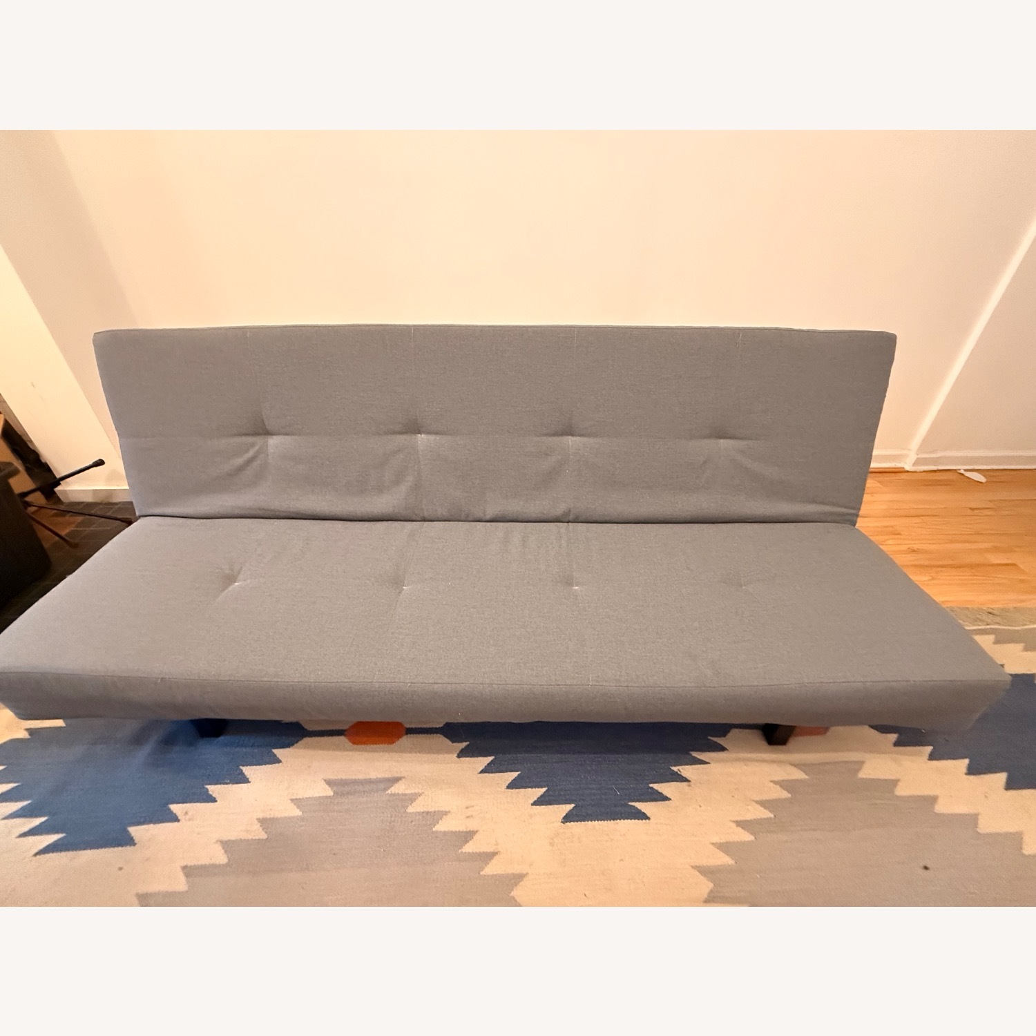 IKEA Balkarp Sleeper Sofa Light Gray Fabric Futon - image-1