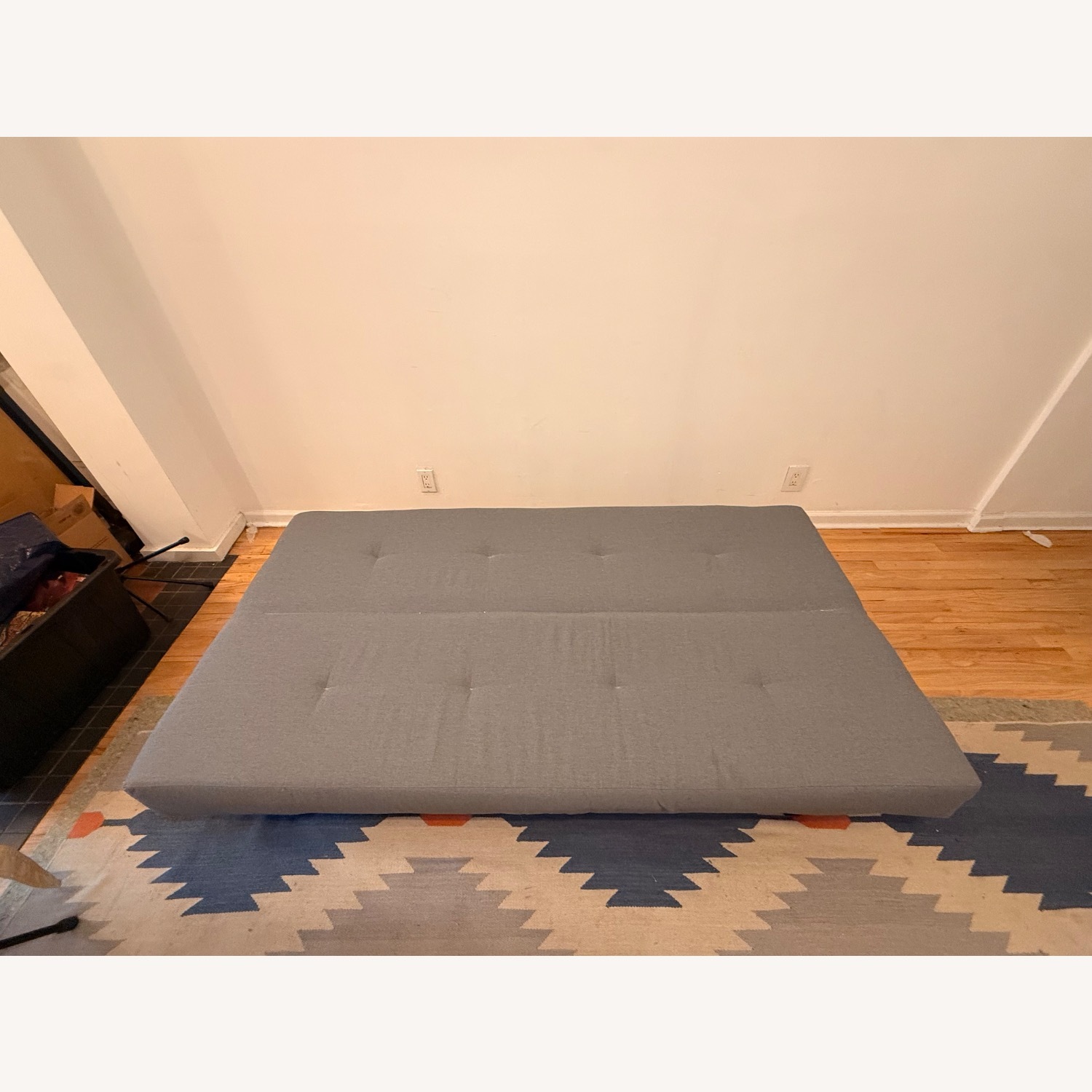 IKEA Balkarp Sleeper Sofa Light Gray Fabric Futon - image-2