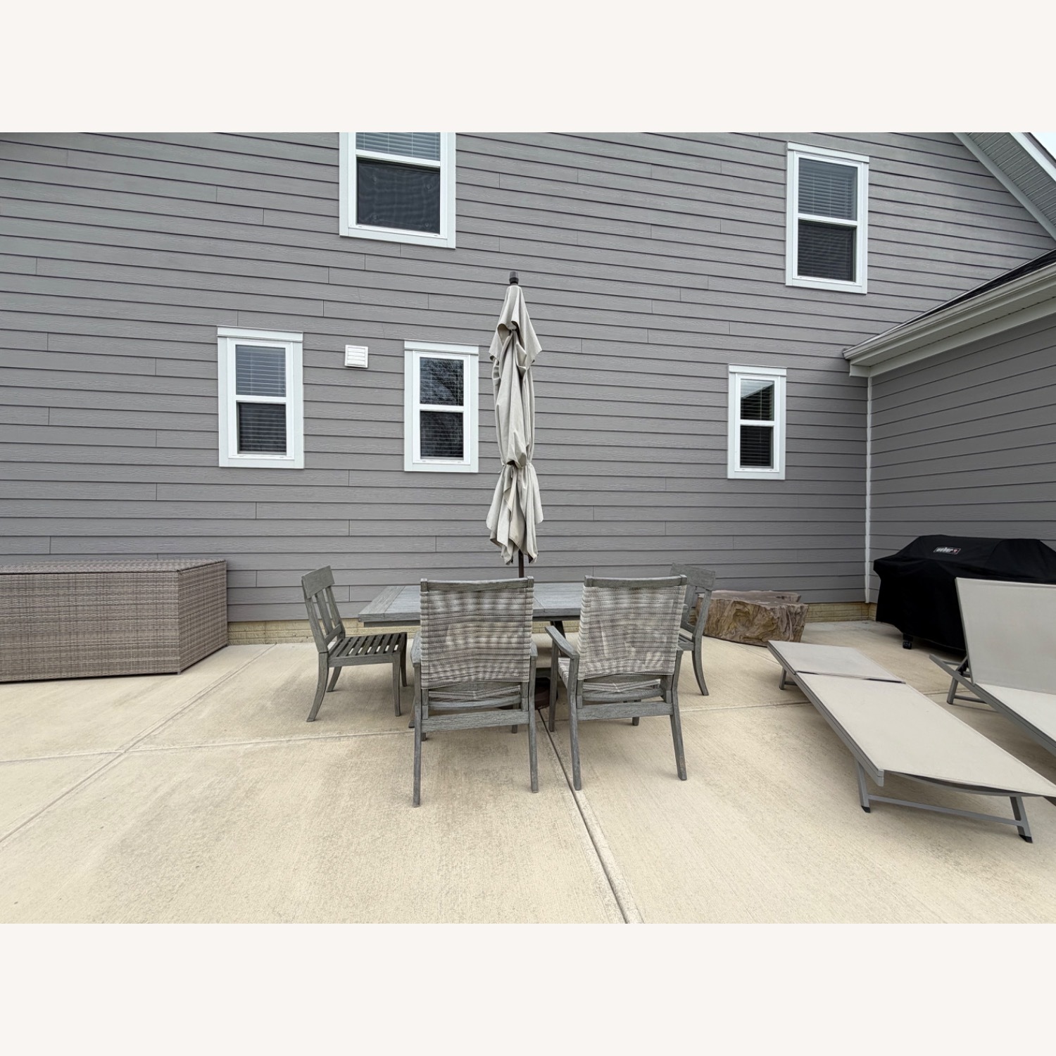 Arhaus Adobes Outdoor Table, Chairs, Bench, Umbrella - image-2