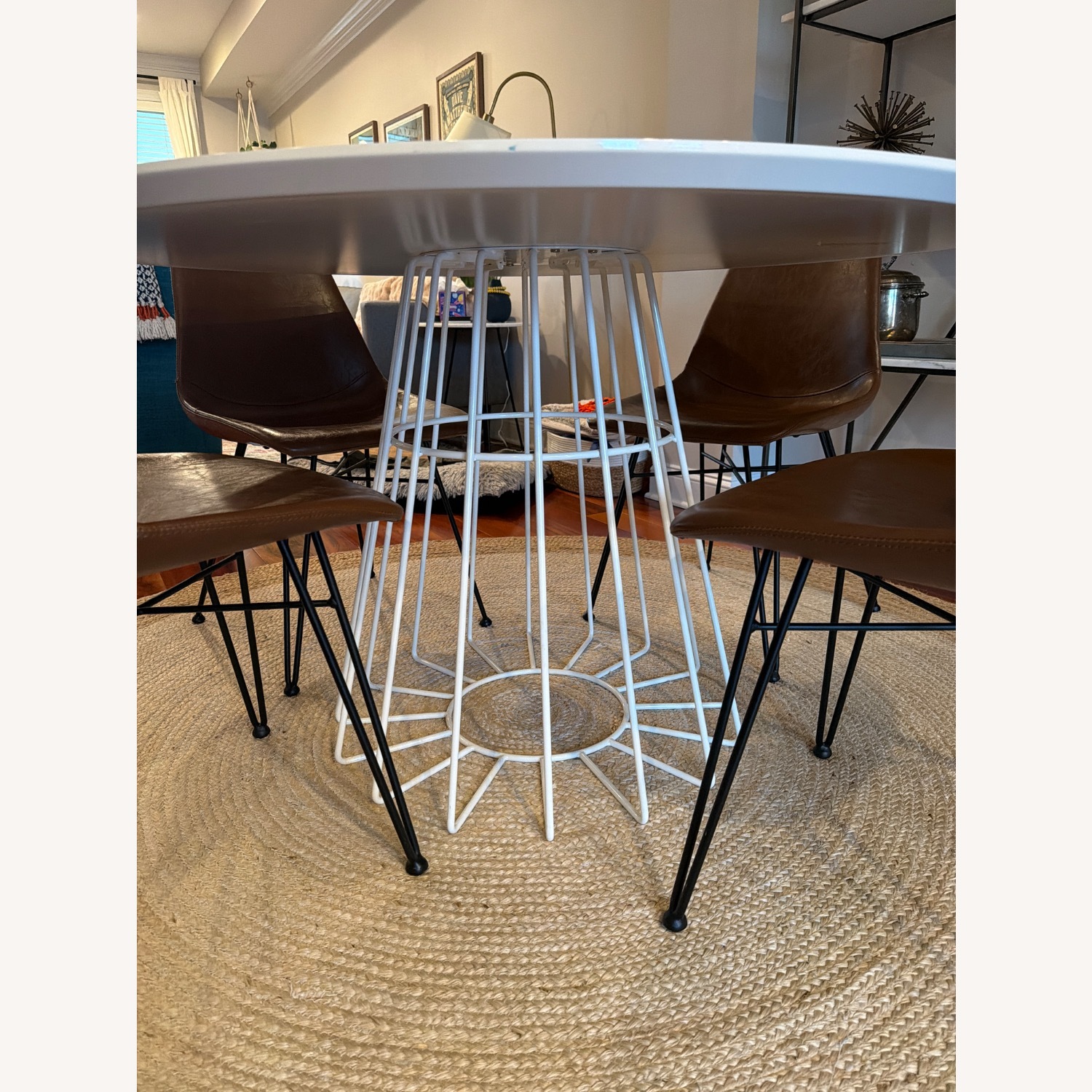 CB2 White Compass Dining Table - image-3