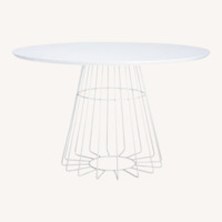 CB2 White Compass Dining Table
