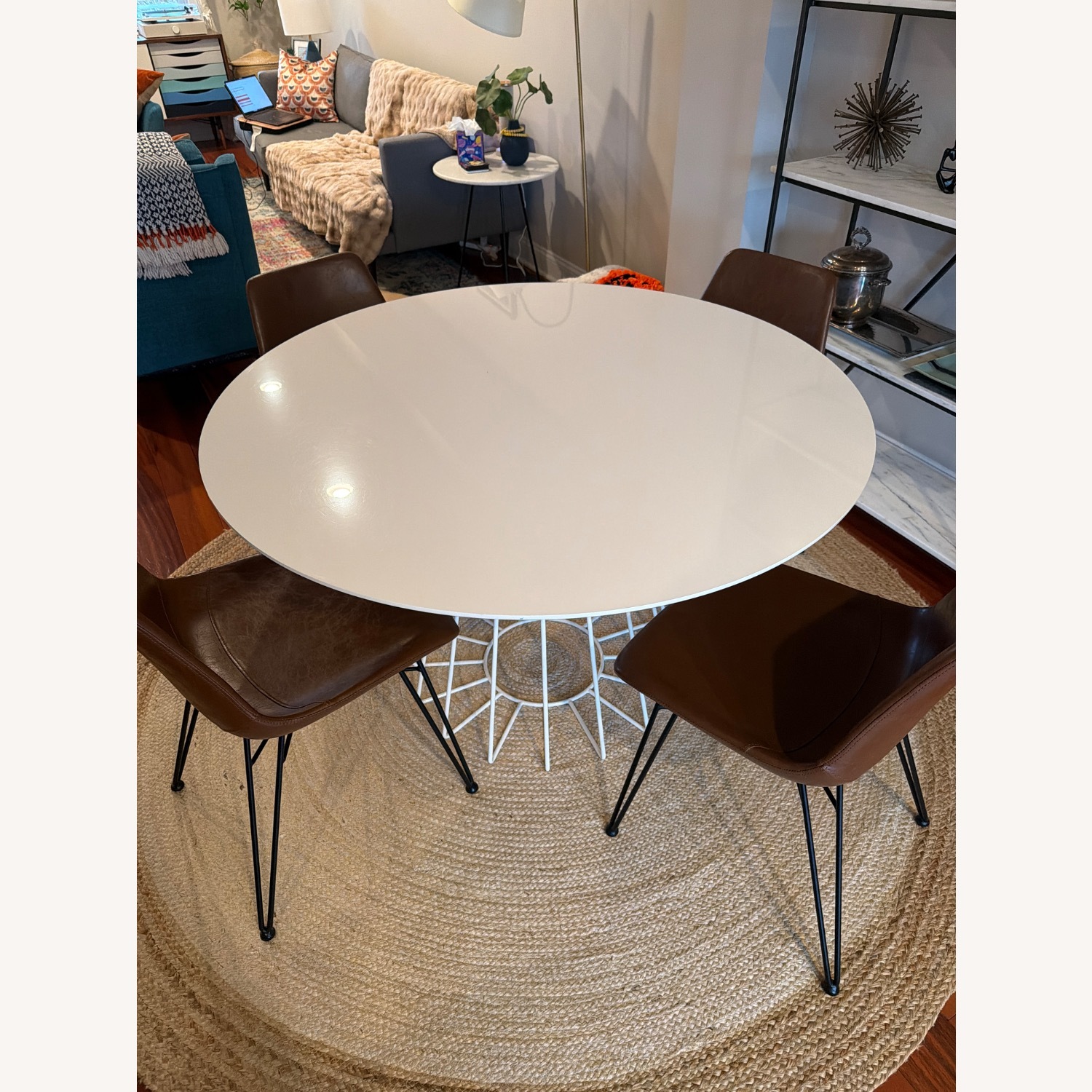 CB2 White Compass Dining Table - image-1