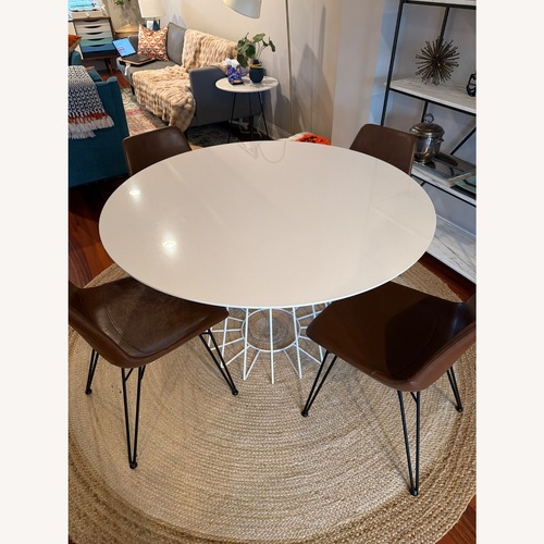 Used CB2 White Compass Dining Table for sale on AptDeco