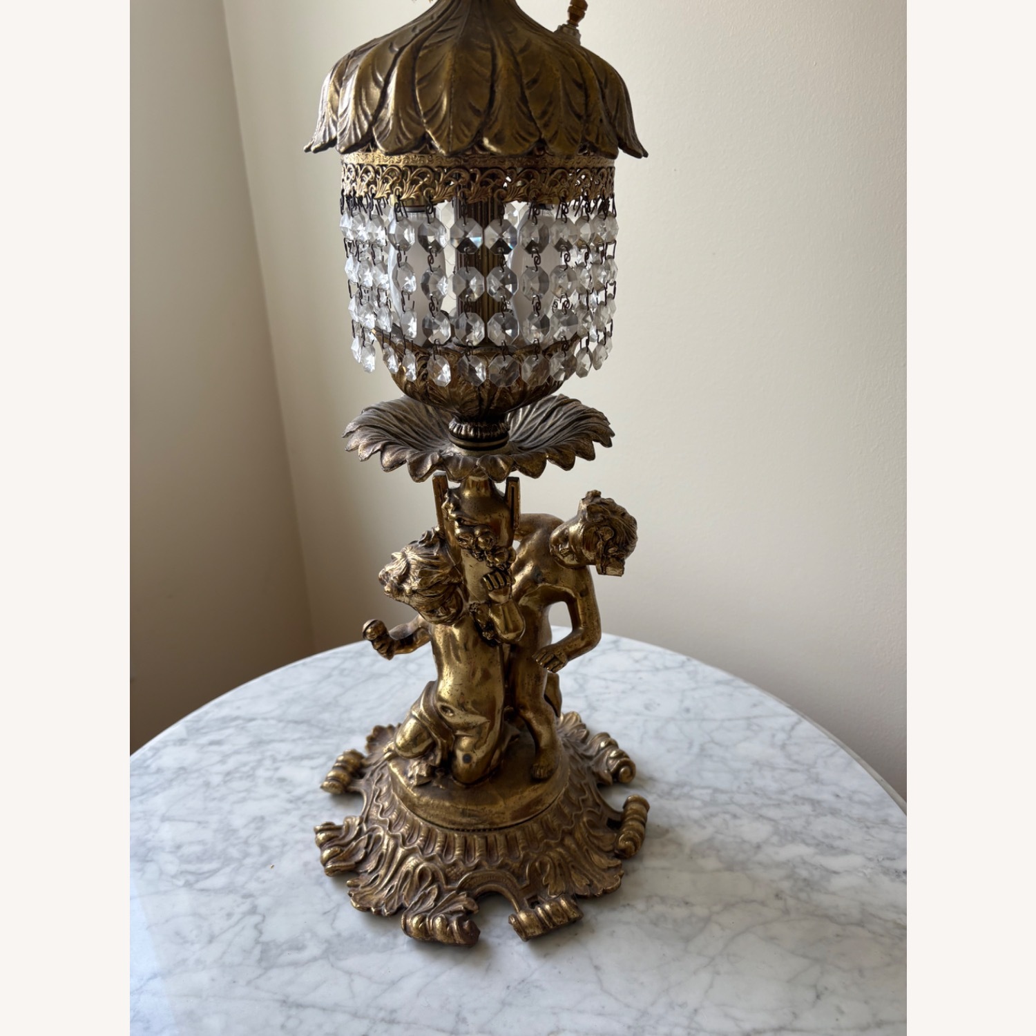 Vintage/Antique Gold Brass Table Lamps - image-2