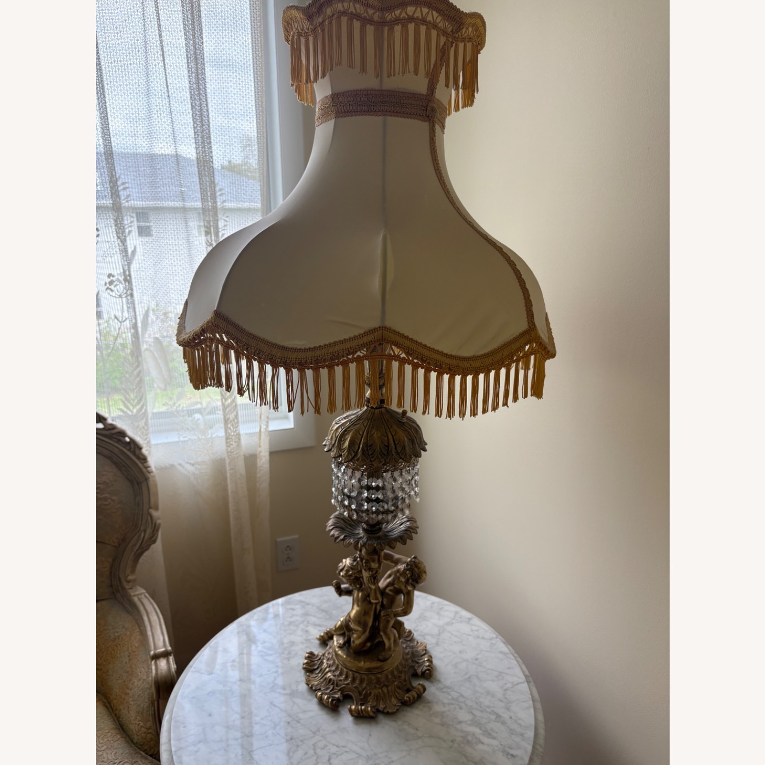 Vintage/Antique Gold Brass Table Lamps - image-3