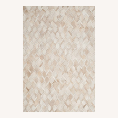 Used Safavieh White Leather Area Rug 5' x 8' for sale on AptDeco