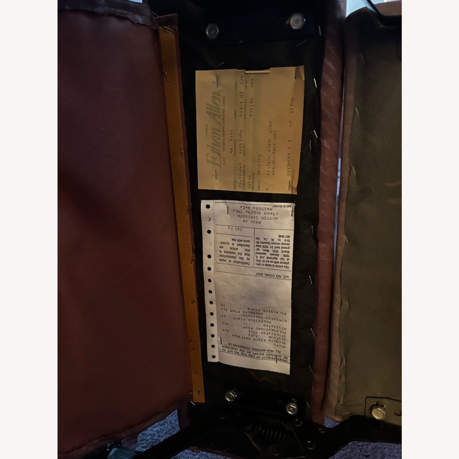 Ethan Allen Mauve Lavender Fabric Recliner - image-6